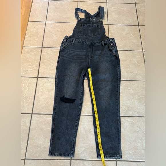 Women's Black Denim Overalls‎ - Picture 1 of 5